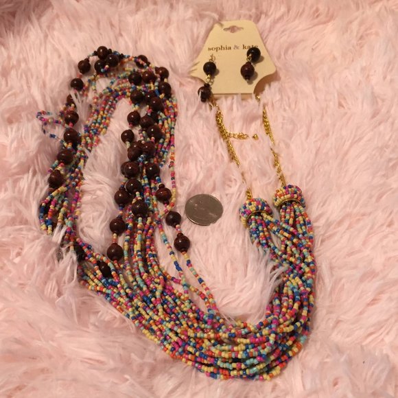 Sophia & Kate Jewelry - NWT Sophia & Kate Beaded Necklace & Earrings Set